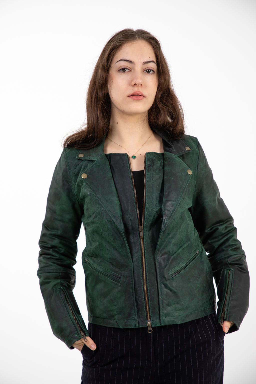 Forest Green Biker Jacket