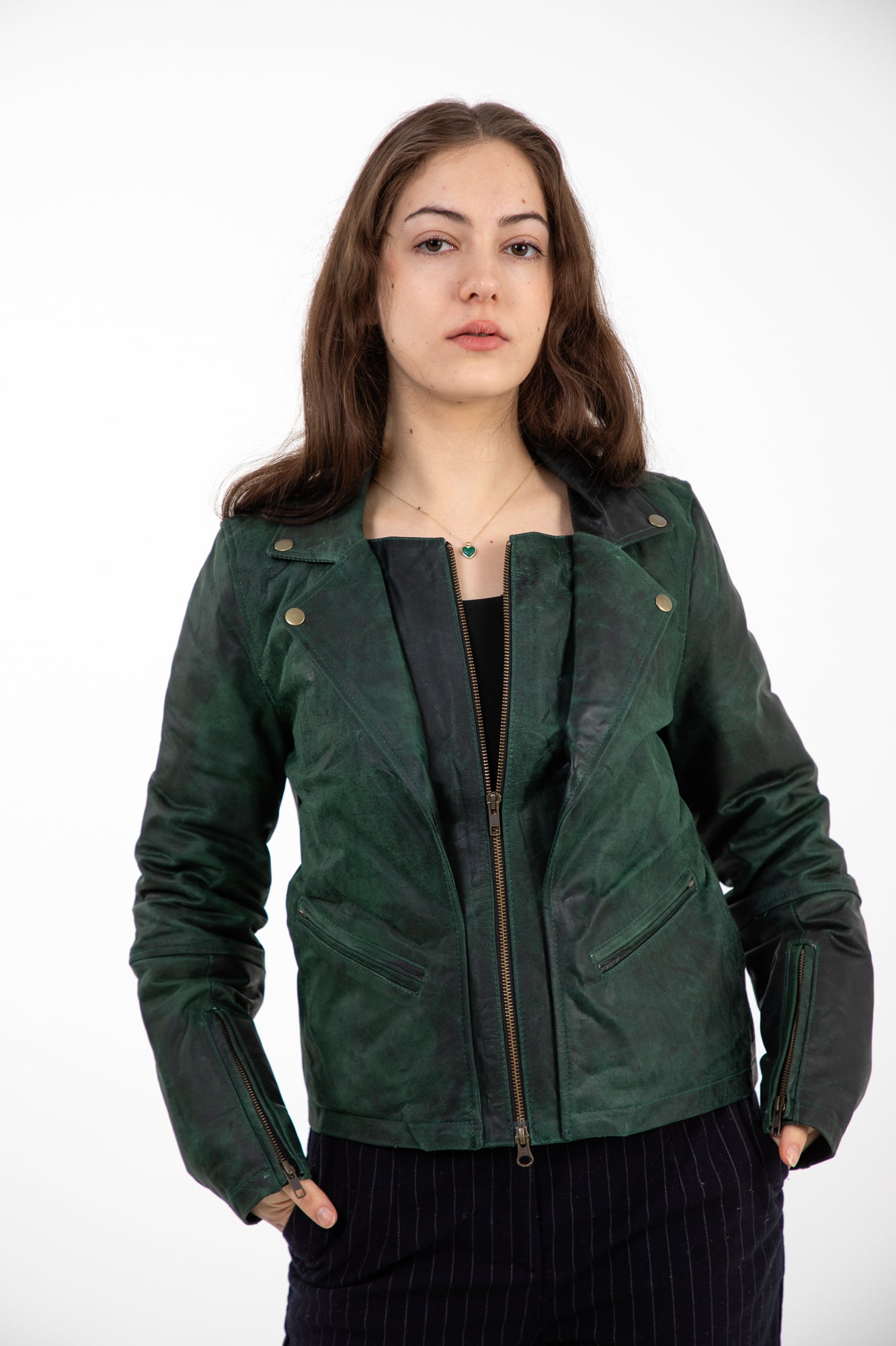Forest Green Biker Jacket