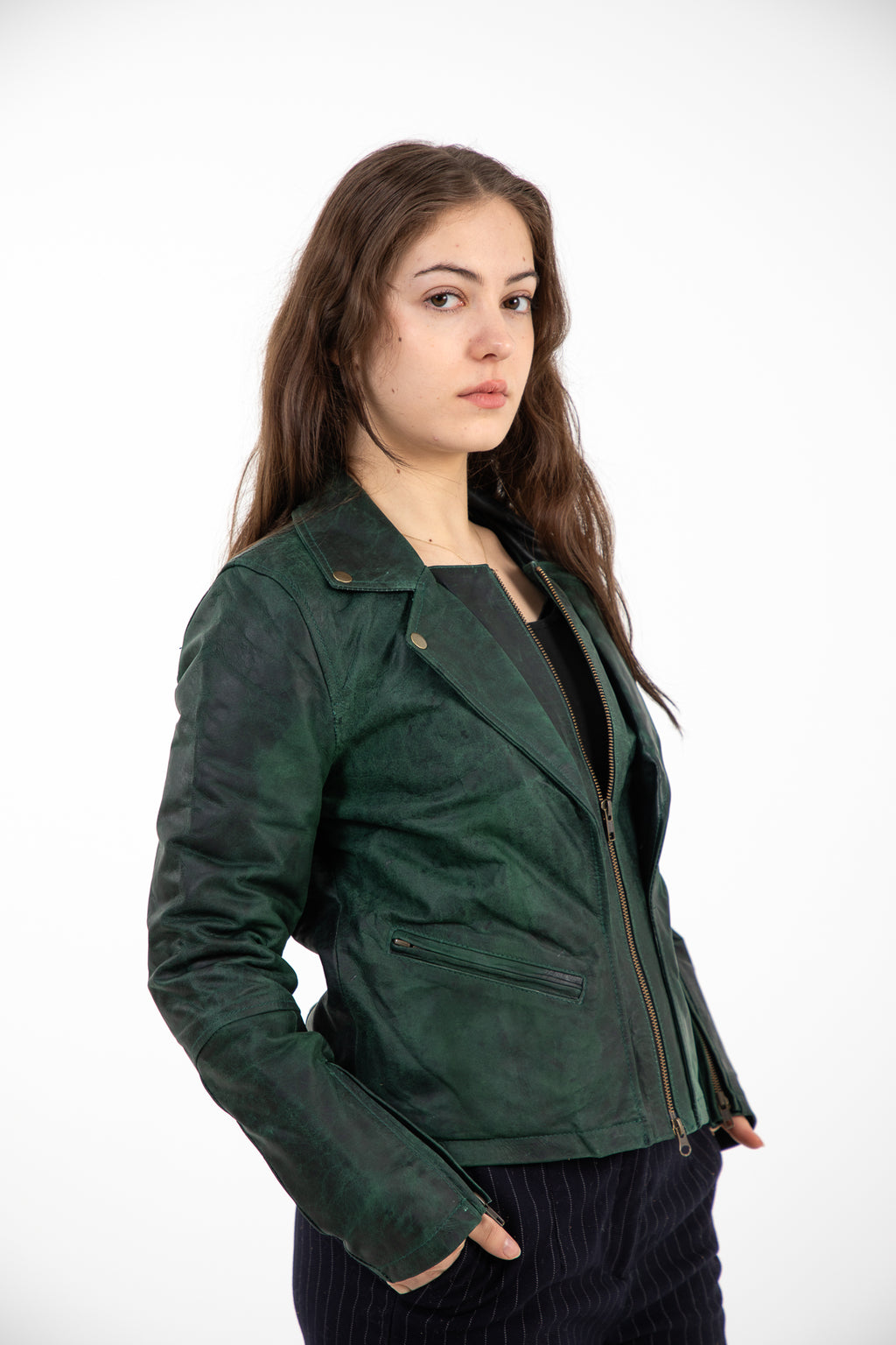 Forest Green Biker Jacket