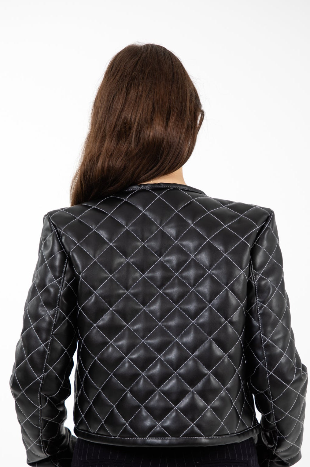 Glossy Faux Leather Jacket