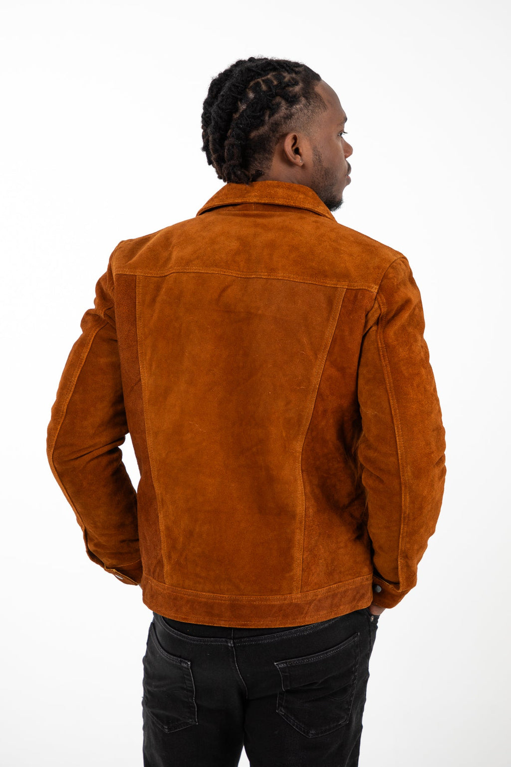 Suede Snap Button Leather Jacket