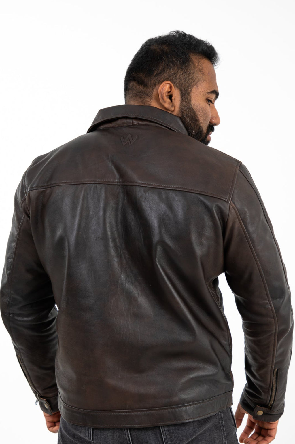 Vintage Brown Leather Jacke